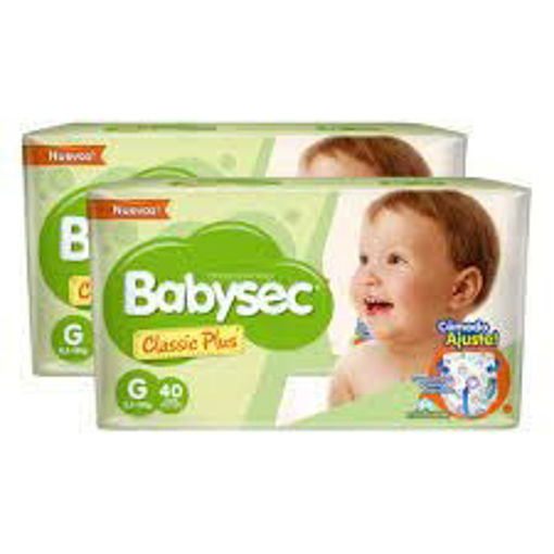 Imagen de PAÑALES BABYSEC CLASIC PLUS G 40 UNIDADES (6 UNI)