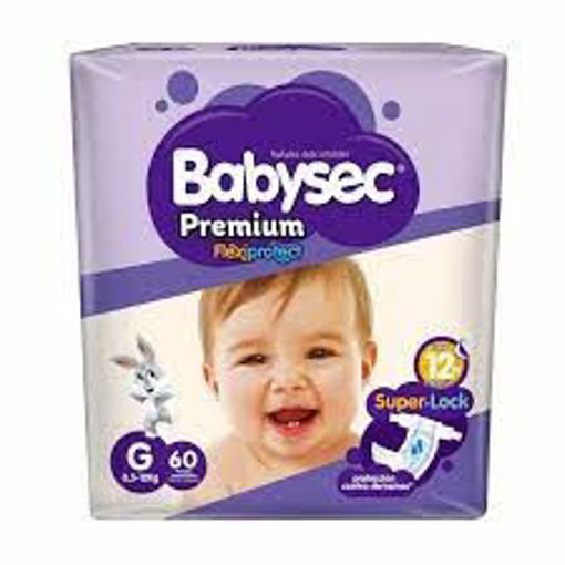 Imagen de PAÑALES BABYSEC PREMIUM G X 60 UNIDADES (4 UNI)
