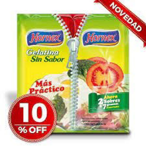 Imagen de GELATINA SIN SABOR HORNEX 14 GR DISP 24 UNI