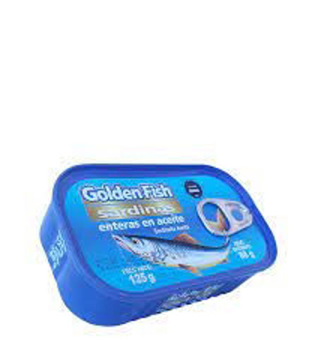Imagen de SARDINA ENTERAS AL ACEITE OVAL GOLDEN FISH 125 GR (50 UNI)