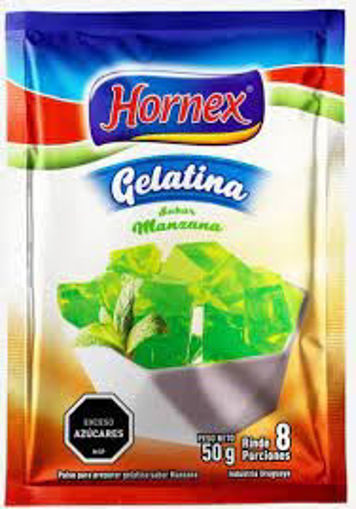 Imagen de GELATINA HORNEX MANZANA 50GR  (12 UNI)